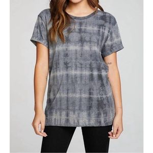 CHASER triblend jersey rolled sleeve crew neck tee in grey tie dye | XL
